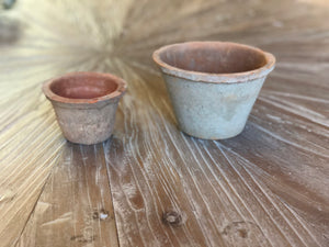 aged terra cotta pots--small