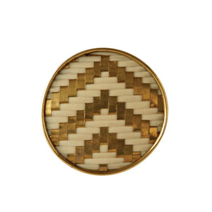 woven wood and brass knob