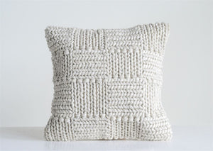 cream knit wool pillow (insert included)
